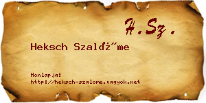 Heksch Szalóme névjegykártya